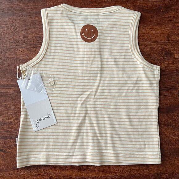 NWT Goumi Kids Tank Top Happy Dune Stripe SZ 4T Neutral Bamboo Organic Toddler - Picture 2 of 3